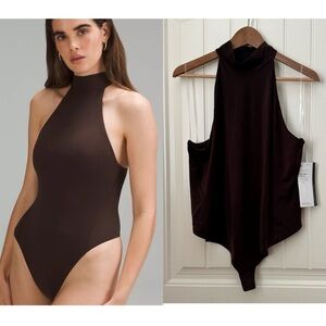 NWT Seriously Soft Nulu Mock-Neck Thong Bodysuit in French Press. Size 1X